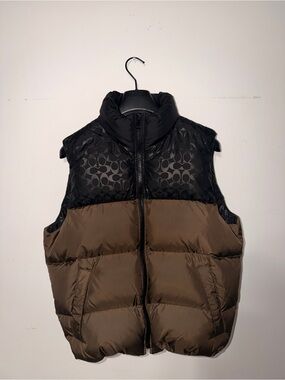 Coach Black Signature Quilted Vest